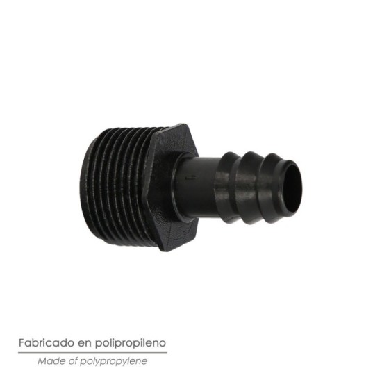 Union Rosca Macho 3/4" A Toma Para Tuberias Goteo Ø 16 mm, (Bolsa 100 uds) Riego Por Goteo, Microaspersión, Riego Nebulizacion a