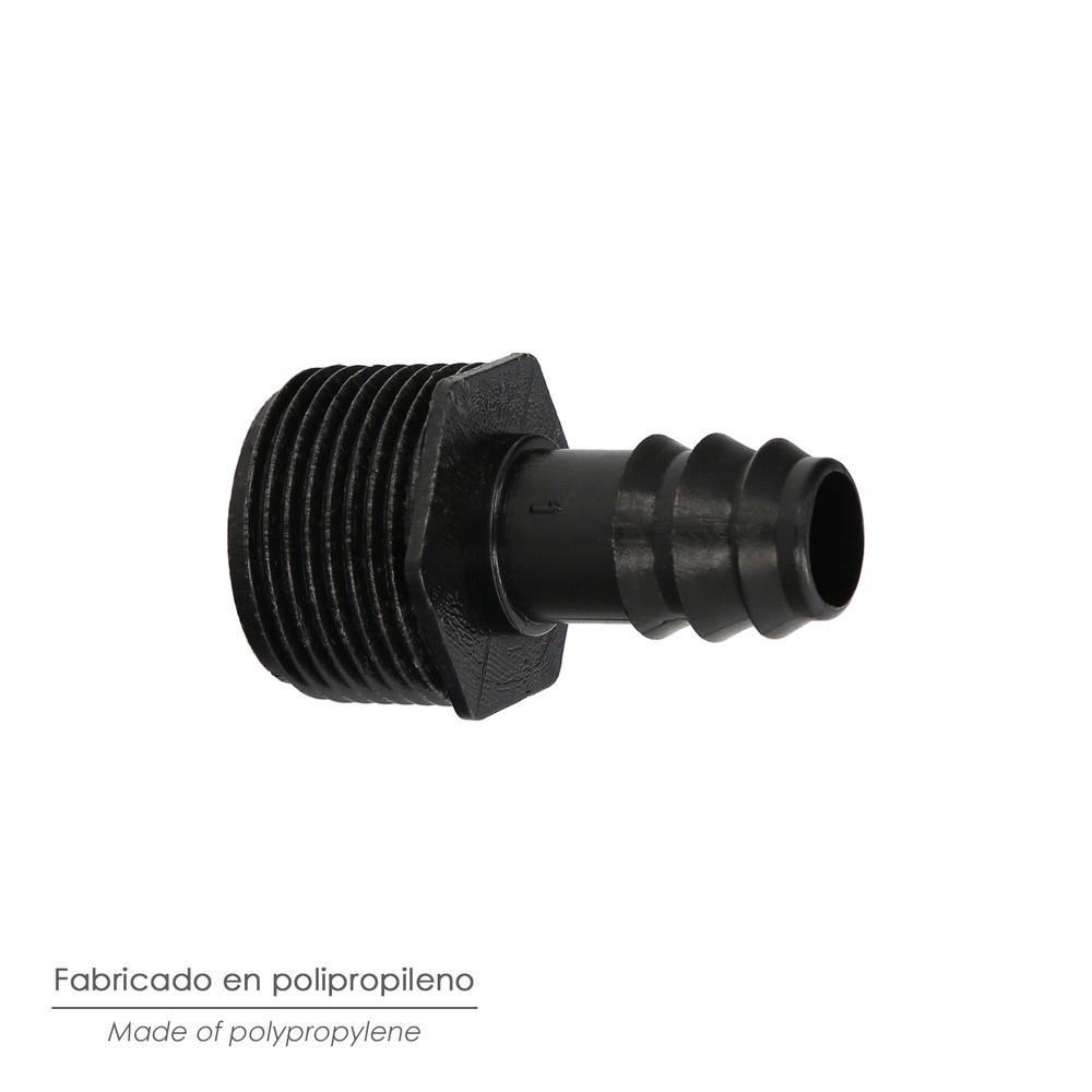 Union Rosca Macho 3/4" A Toma Para Tuberias Goteo Ø 16 mm, (Bolsa 100 uds) Riego Por Goteo, Microaspersión, Riego Nebulizacion a