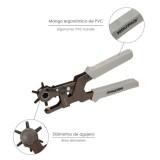Sacabocados Estrella Industrial 225 mm, Agujeros de Ø 2,0 a 4,5 mm, Alicates Agujeros, Perforador Cuero, Alicates Cinturones, al