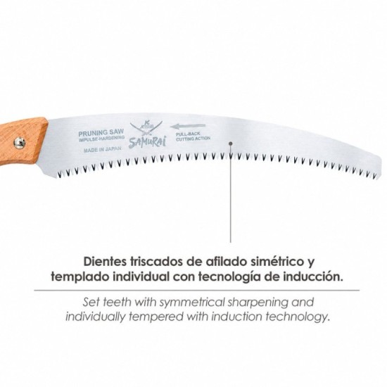 Serrucho Samurai Curvo Mango Madera   330 mm, al por Mayor | Almacén de Ferretería