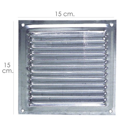 Rejilla Ventilación Atornillar  15x15 cm, Aluminio