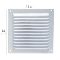 Rejilla Ventilación Atornillar  15x15 cm, Blanca Lacada