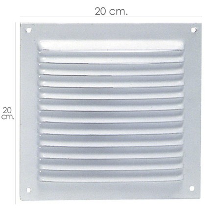 Rejilla Ventilación Atornillar  20x20 cm, Blanca Lacada
