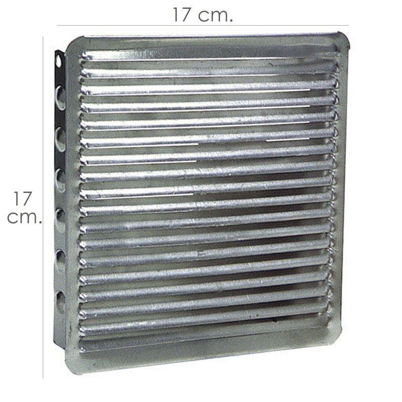 Rejilla Ventilacion Empotrar 17x17 cm, Aluminio
