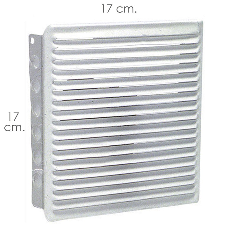 Rejilla Ventilacion Empotrar 17x17 cm, Blanca Lacada