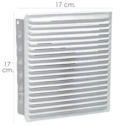 Rejilla Ventilacion Empotrar 17x17 cm, Blanca Lacada