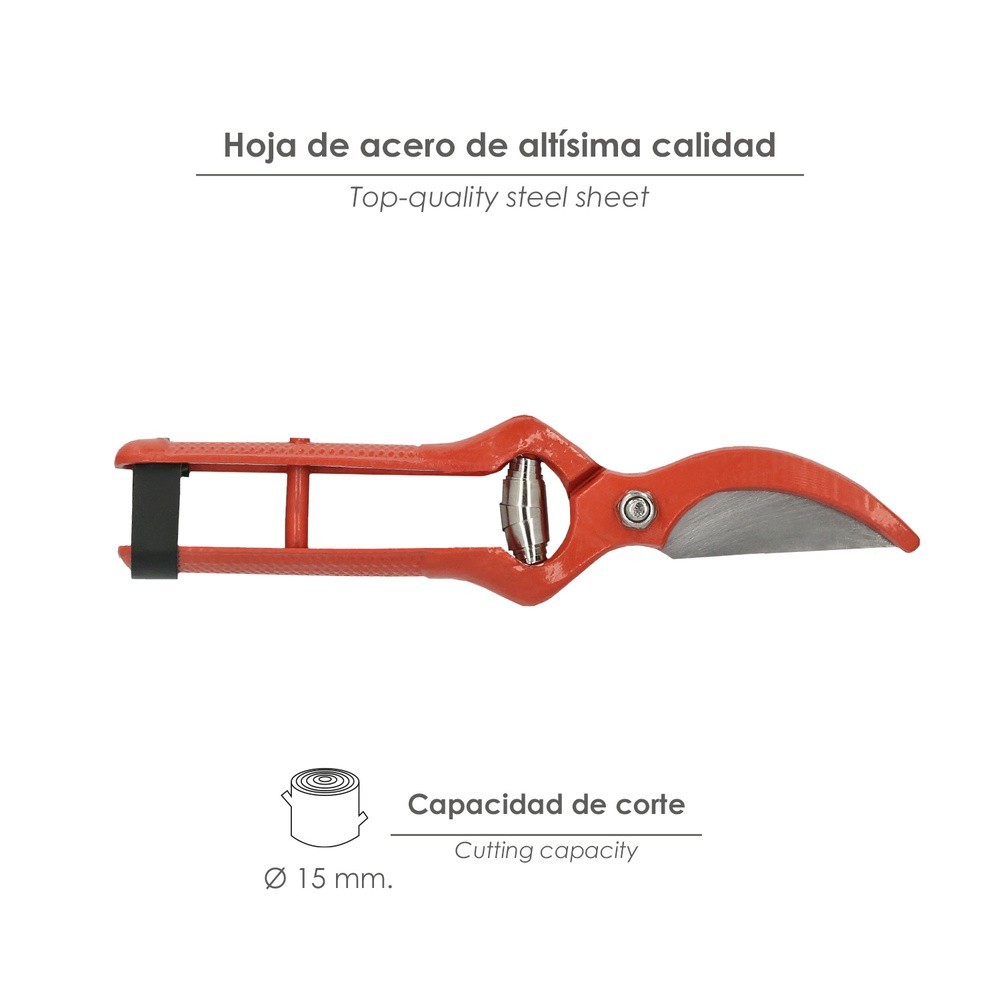 Tijeras Podar Forjada Curva   1 Mano  23 cm, al por Mayor | Almacén de Ferretería