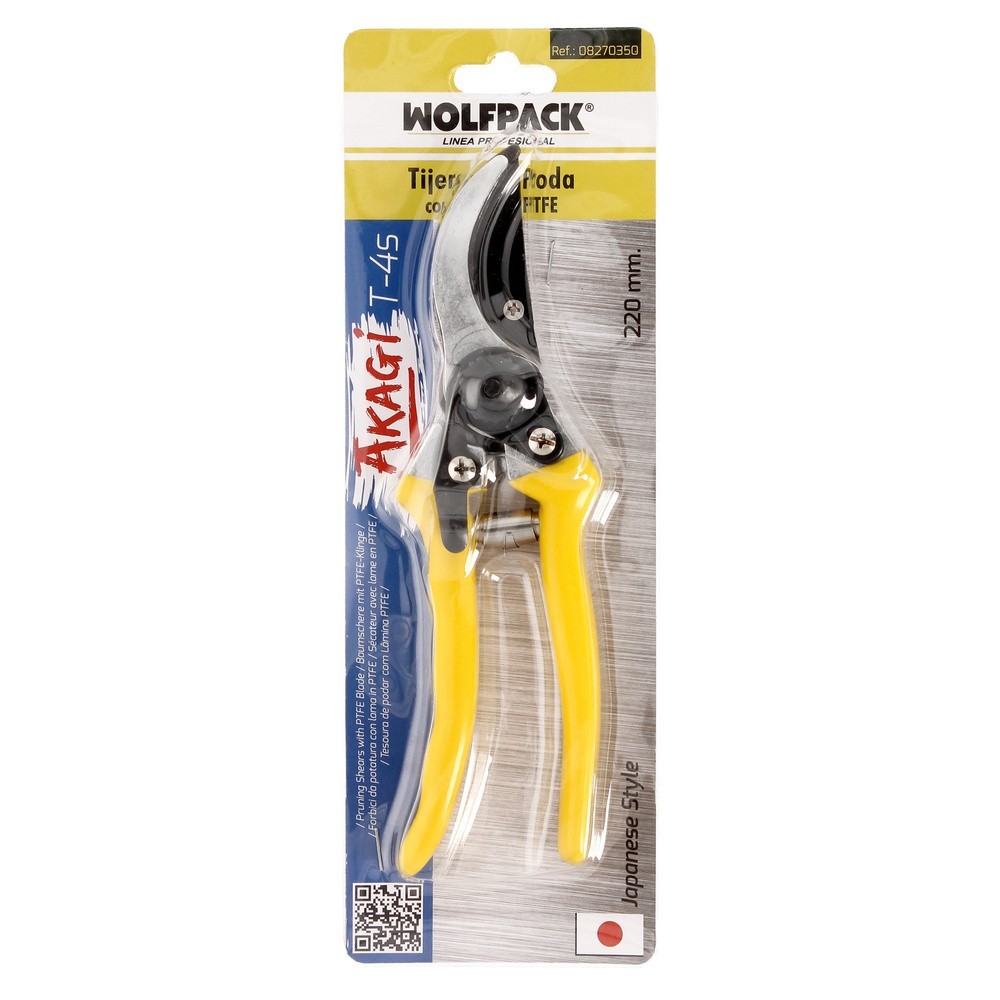 Tijeras Podar 1 Mano Japonesa Akagi T-4S  220 mm, Mangos Aluminio Endurecido, Hoja Recubierta PTFE al por Mayor | Almacén de Fer