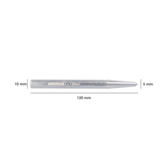 Granete Wolfpack 5 x 10 x 120 mm, Punzon metalico, Perforadores metalicos, Marcadores Metalicos, al por Mayor | Almacén de Ferre