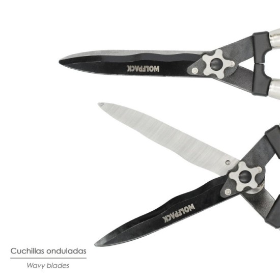 Tijeras Podar Setos 2 Manos Mangos Madera 54 cm, Hojas Acero Antiadherente, Ajuste Corte al por Mayor | Almacén de Ferretería