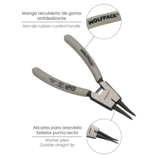 Alicates Arandelas Exteriores Recto 125 mm, acero Din 5254, Anillos De Presion, Anillos De Retención, Arandelas Circlips al por 