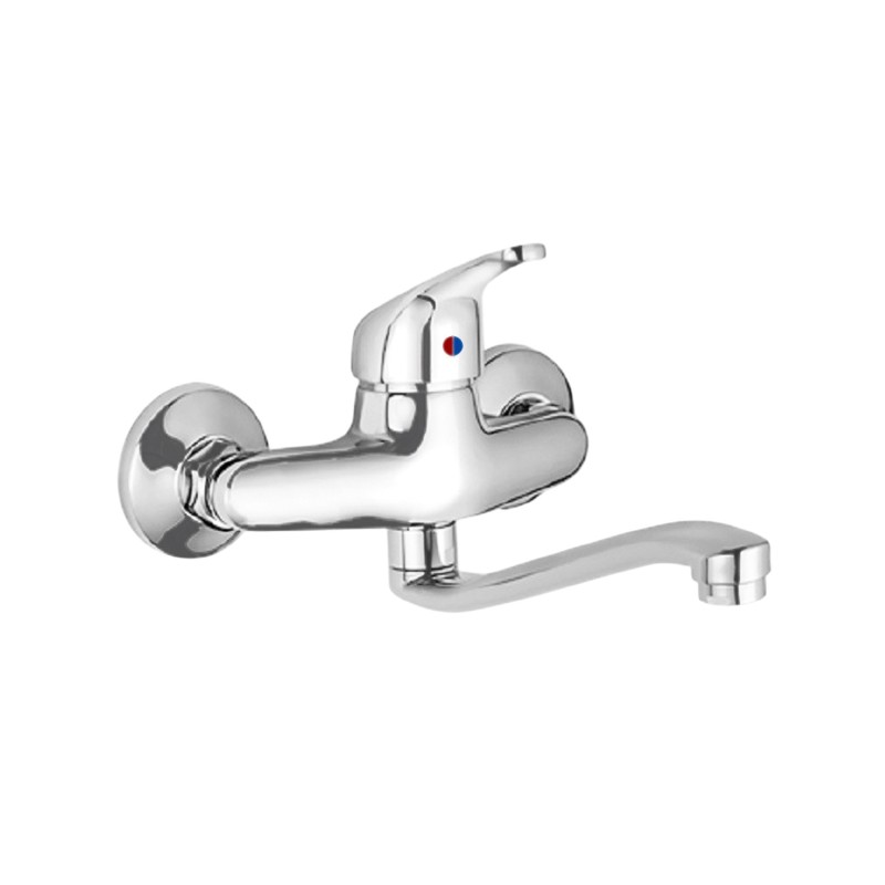 Monomando Fregadero Pared Horizontal, Con cartucho ceramico Ø 40 mm,