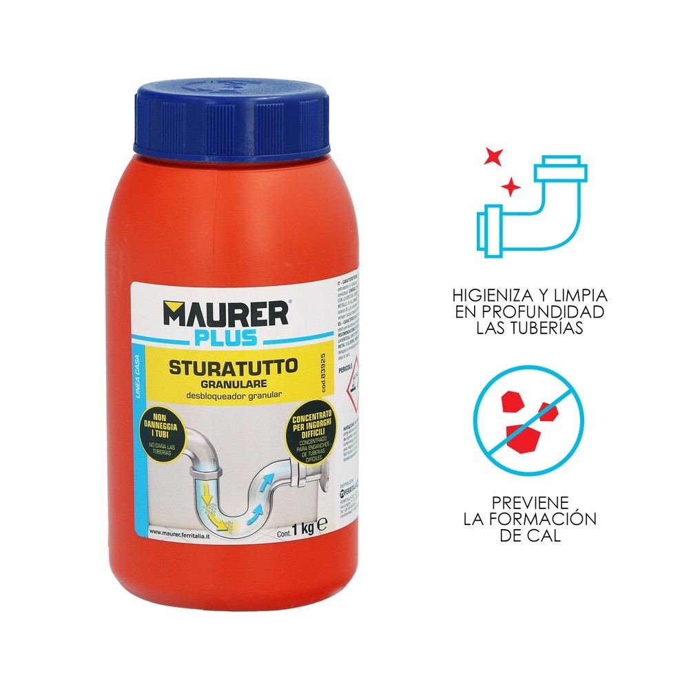 Desatascador Granular Profesional 1 Kg, Desatascador De Tuberías, Eliminador De Atascos, Limpiador De Tuberías al por Mayor | Al