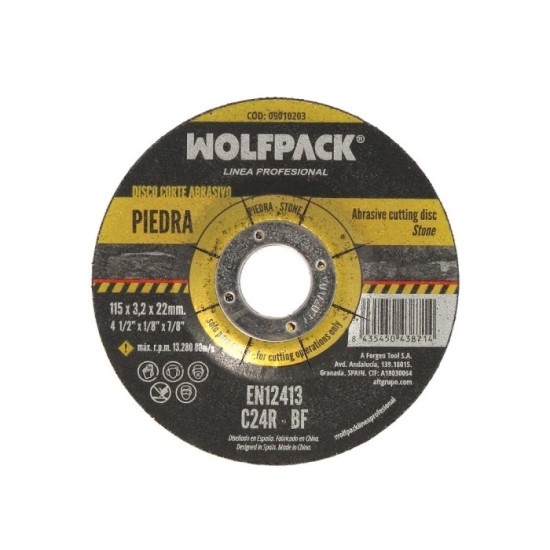 Disco Corte Abrasivo Piedra Ø 115 x Ø 22 mm, Espesor 3,2 mm, Disco Radial / Amoladora Universal Con Todas Las Amoladoras, al por