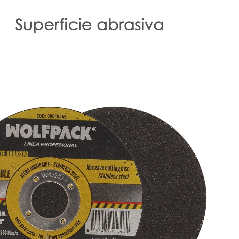 Disco Corte Abrasivo Acero Inoxidable Plus Ø 115x Ø 22,2 mm Espesor 1,6 mm, Disco Radial / Amoladora Universal al por Mayor | Al
