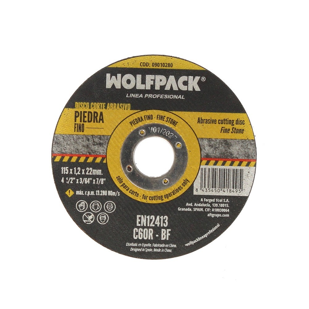 Disco Corte Abrasivo Piedra Fino Ø 115 x Ø 22 mm, Espesor 1,2 mm, Disco Radial / Amoladora Universal Con Todas Las Amoladoras, a
