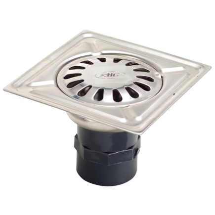 Sumidero Acero Inoxidable  100x100 mm, Toma de 38 mm,