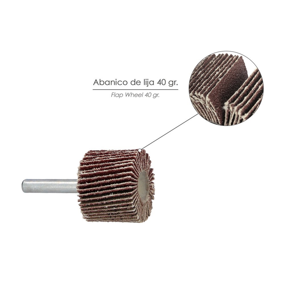 Abanico Lija Grano 40 Medida Ø 30 x 25 mm, Disco Abrasivo Laminas, Ruedas Mil Hojas, Ruedas Abrasivas,Lijado,Desbaste,Pulir al p