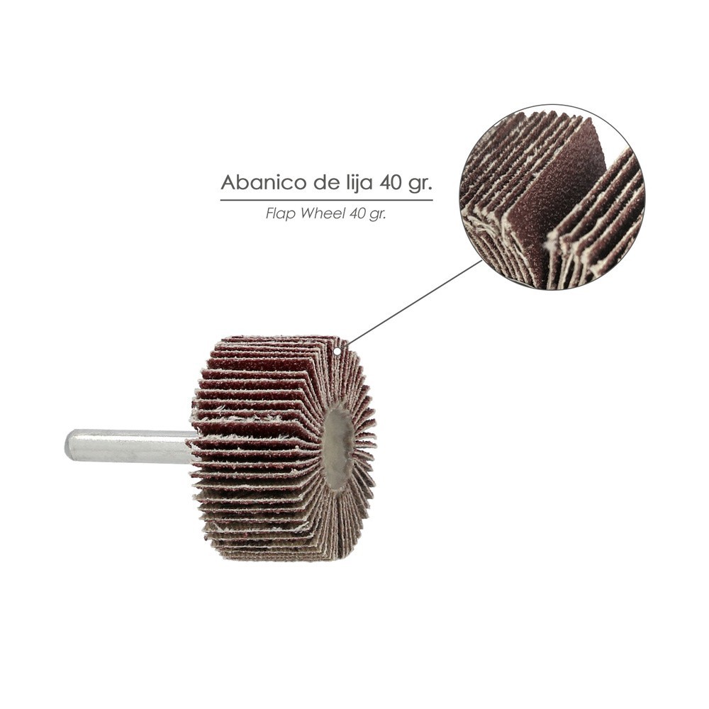 Abanico Lija Grano 40 Medida Ø 40 x 20 mm, Disco Abrasivo Laminas, Ruedas Mil Hojas, Ruedas Abrasivas,Lijado,Desbaste,Pulir al p