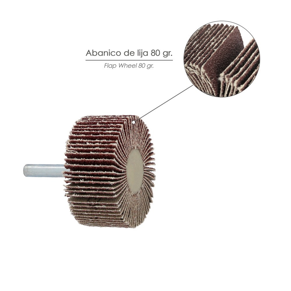 Abanico Lija Grano 80 Medida Ø 50 x 25 mm, Disco Abrasivo Laminas, Ruedas Mil Hojas, Ruedas Abrasivas,Lijado,Desbaste,Pulir al p