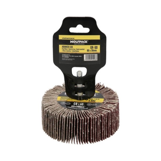 Abanico Lija Grano 60 Medida Ø 80 x 30 mm, Disco Abrasivo Laminas, Ruedas Mil Hojas, Ruedas Abrasivas,Lijado,Desbaste,Pulir al p