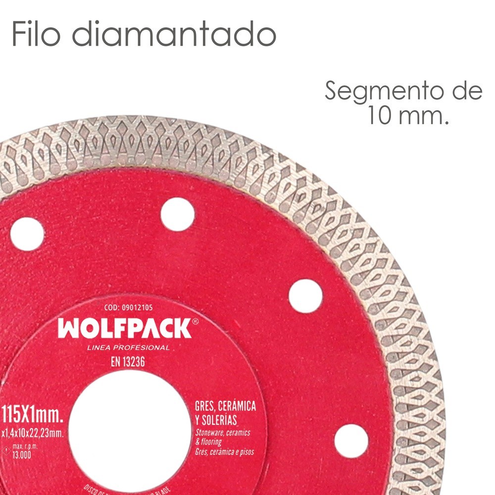 Disco Diamante Ø 115 mm, Porcelanicos, Gres, Ceramica, Solerias, Segmento Diamantado 10 mm, al por Mayor | Almacén de Ferretería