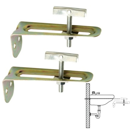 Juego Escuadras Sanitario Soporte Lavabo 10 cm, (2piezas)