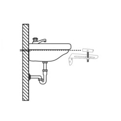 Juego Escuadras Sanitario Soporte Lavabo 10 cm, (2piezas)