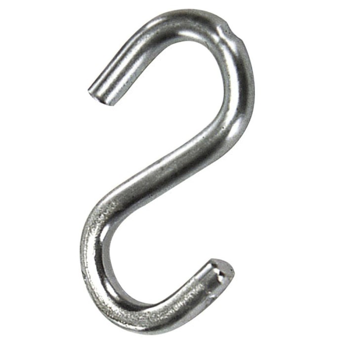 Gancho "S" Hierro Zincado  50 mm,   "Uso Doméstico" al por Mayor | Almacén de Ferretería