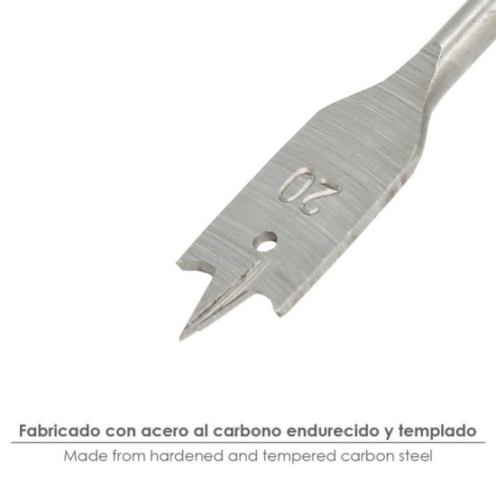 Broca Plana Madera 3 Puntas Wolfpack   20,00 mm, al por Mayor | Almacén de Ferretería