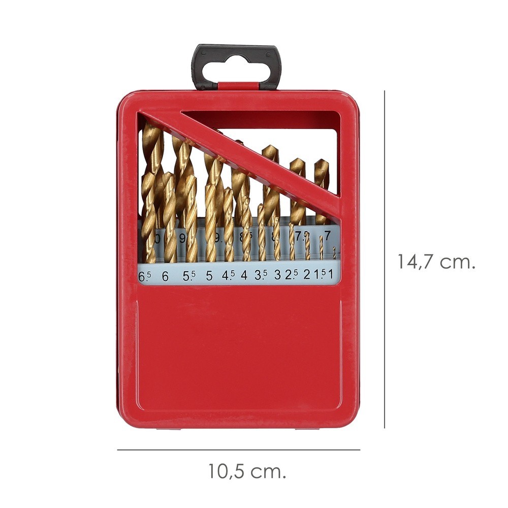 Estuche Brocas Hss Titanio 1-10 mm, 19 Piezas al por Mayor | Almacén de Ferretería