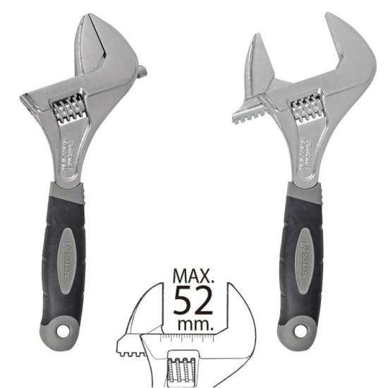 Llave Ajustable Gran Apertura 52 mm, medida 10" al por Mayor | Almacén de Ferretería