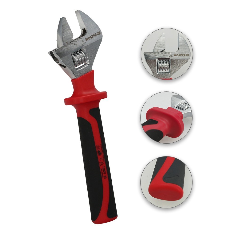 Llave Ajustable Aislada VDE 8", Llave Ajustable Aislada, Llave Inglesa, Llave Moleta Aislada, al por Mayor | Almacén de Ferreter