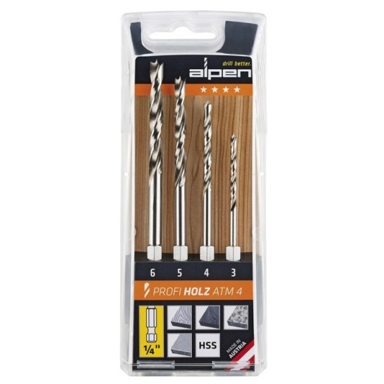 Estuche Brocas Alpen Hexagonal Madera  4 Piezas al por Mayor | Almacén de Ferretería