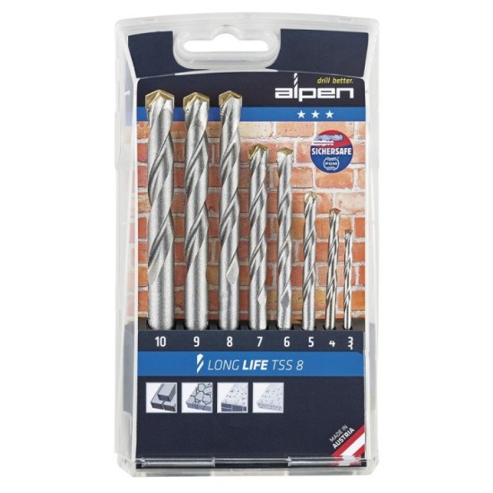 Estuche Brocas Alpen Widia Long Life 8 Piezas al por Mayor | Almacén de Ferretería