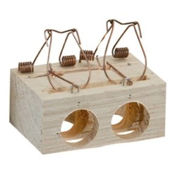 Trampa ratones madera 2 agujeros Ø 28 mm,
