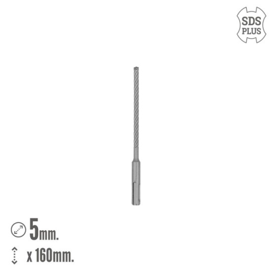 Broca Sds Plus 8 Filos Cortantes Especial Para Hormigon Armado Ø 5 x 160 mm, Broca Paredes, Broca Cimientos, Broca Muros al por 