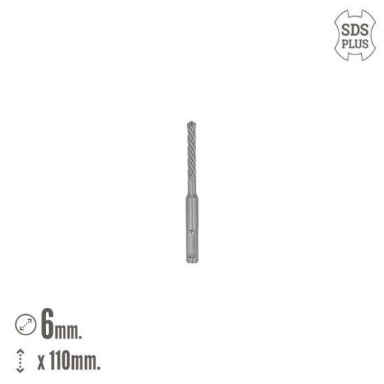 Broca Sds Plus 8 Filos Cortantes Especial Para Hormigon Armado Ø 6 x 110 mm, Broca Paredes, Broca Cimientos, Broca Muros al por 
