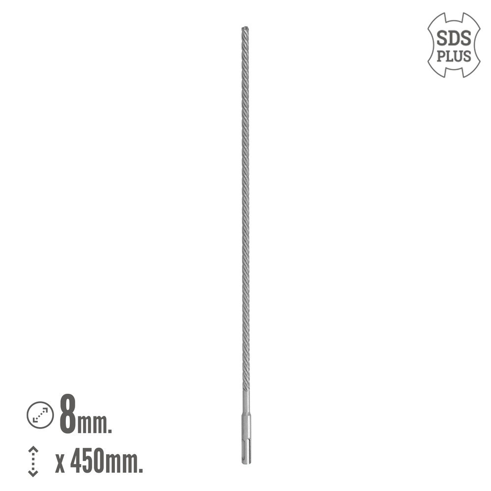 Broca Sds Plus 8 Filos Cortantes Especial Para Hormigon Armado Ø 8 x 450 mm, Broca Paredes, Broca Cimientos, Broca Muros al por 
