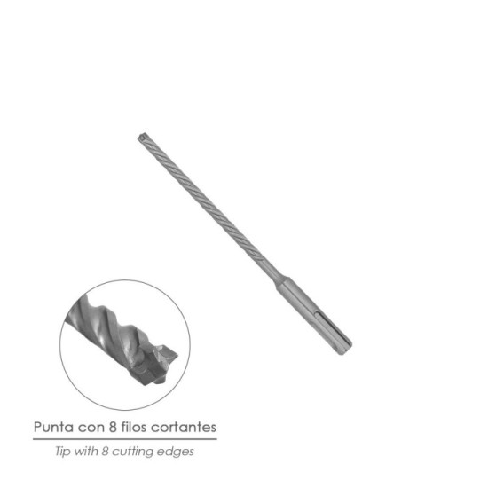Broca Sds Plus 8 Filos Cortantes Especial Para Hormigon Armado Ø 10 x 160 mm, Broca Paredes, Broca Cimientos, Broca Muros al por