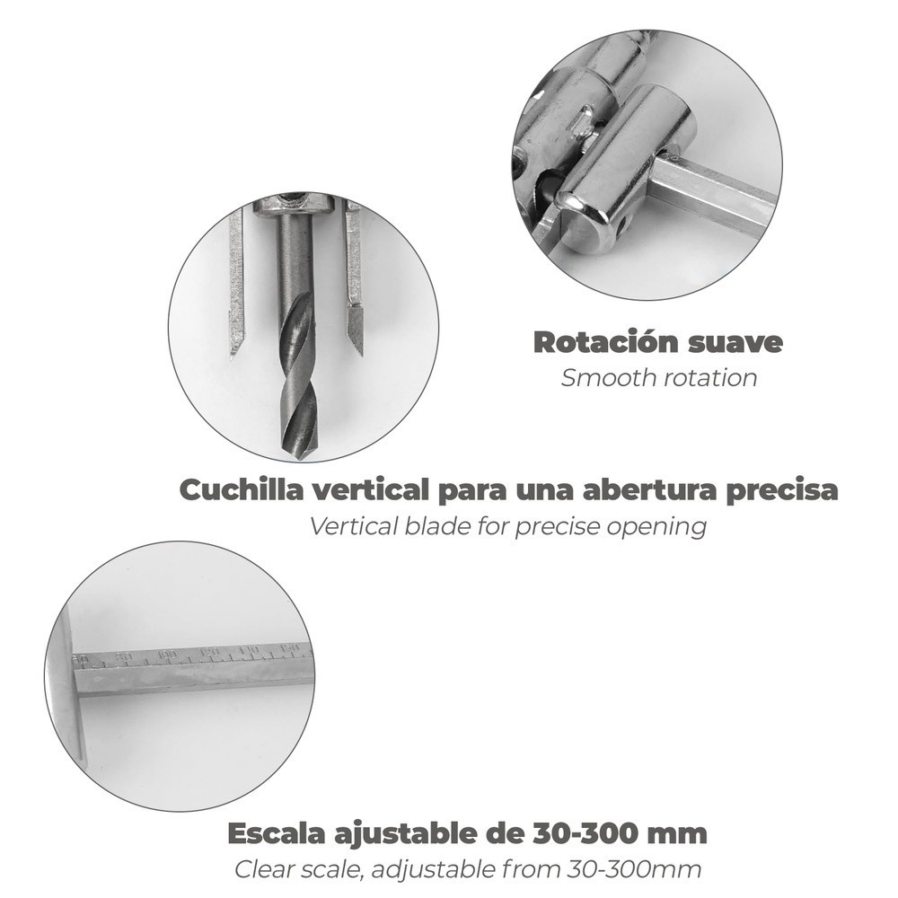 Broca Cortacírculos Regulable 30-300mm al por Mayor | Almacén de Ferretería