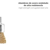 Cepillo Acero latonado Brocha 25 mm, 1/4" al por Mayor | Almacén de Ferretería