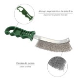 Cepillo Acero Inoxidable Mango Verde 25 cm, Cepillo Eliminación Oxido, Pintura, Pulido De Metales, al por Mayor | Almacén de Fer