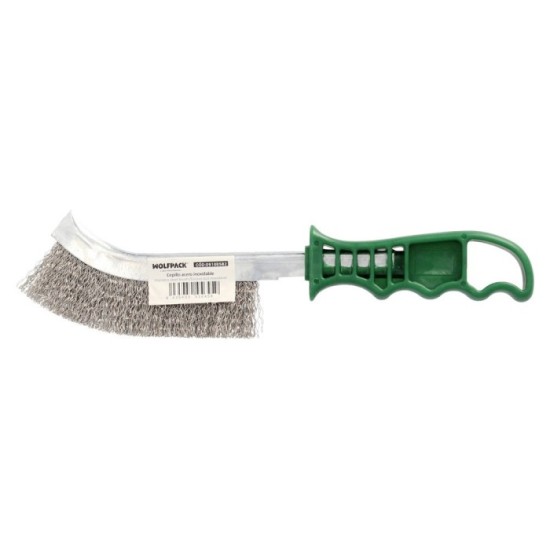 Cepillo Acero Inoxidable Mango Verde 25 cm, Cepillo Eliminación Oxido, Pintura, Pulido De Metales, al por Mayor | Almacén de Fer