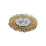 Cepillo Acero Latonado Para Taladro, Disco Ø 75 mm, Espiga 1/4" Cepillo Taladro Alambre Latón, Cepillo Limpieza, Cepillo Pulir, 