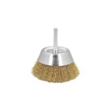 Cepillo Acero Latonado Para Taladro Taza Ø 50 mm, Espiga 1/4" Cepillo Taladro Alambre Latón, Cepillo Limpieza, Cepillo Pulir, al
