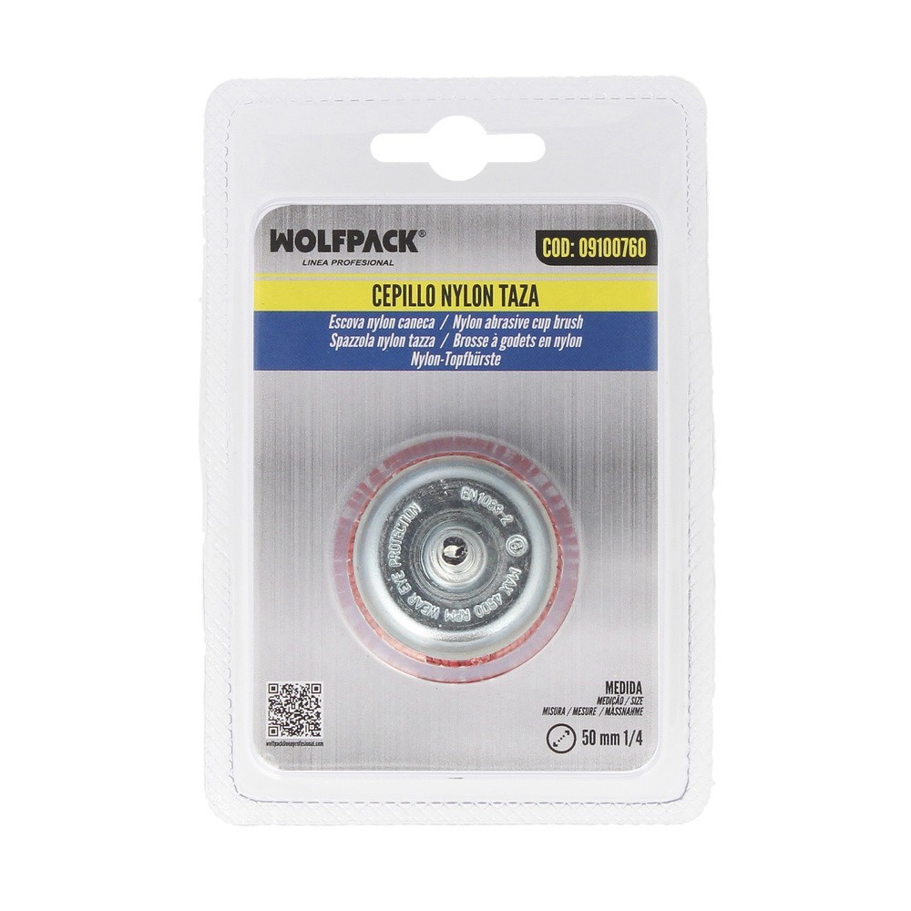 Cepillo Nylon Taza Ø 50 mm, 1/4", Cepillo De Lijado Nailon, Cepillo Para Taladro De Nailon, Cepillo De Alambre Abrasivo De Nylon