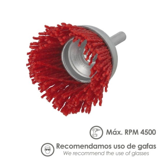 Cepillo Nylon Taza Ø 75 m, 1/4", Cepillo De Lijado Nailon, Cepillo Para Taladro De Nailon, Cepillo De Alambre Abrasivo De Nailon