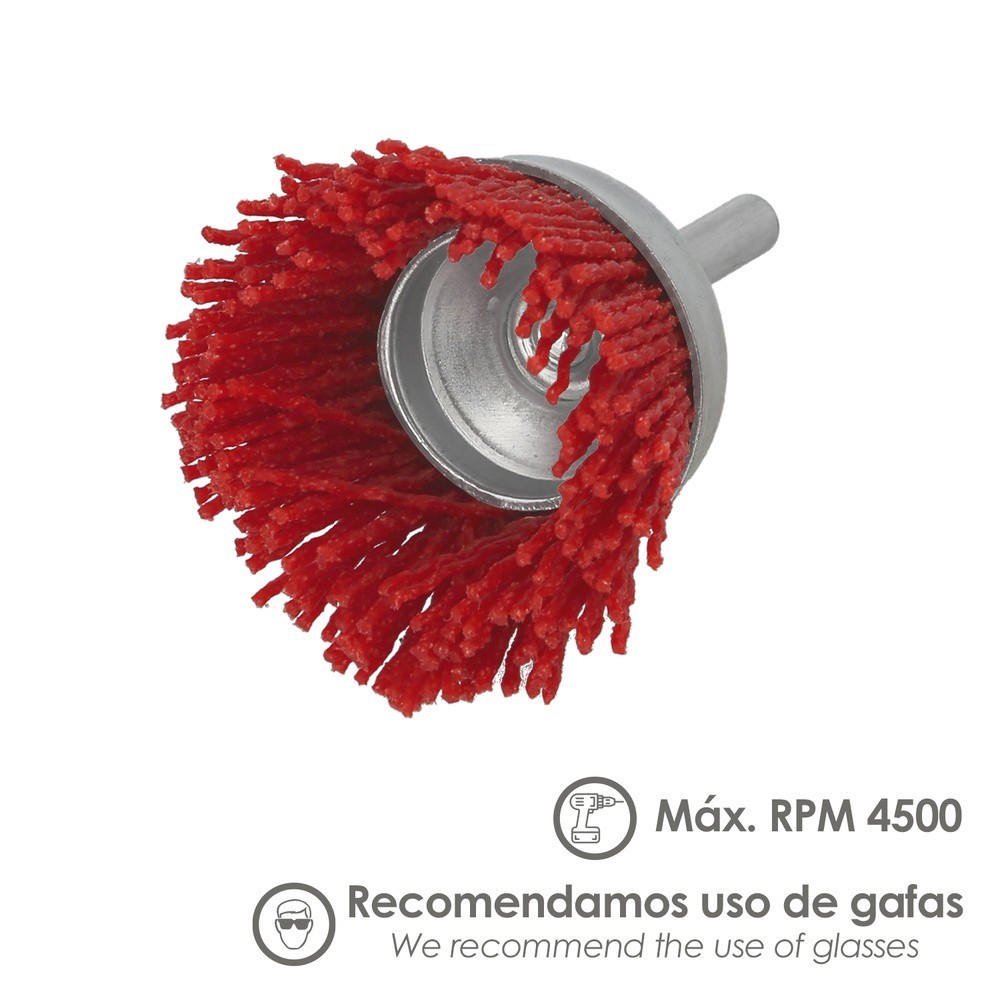 Cepillo Nylon Taza Ø 75 m, 1/4", Cepillo De Lijado Nailon, Cepillo Para Taladro De Nailon, Cepillo De Alambre Abrasivo De Nailon