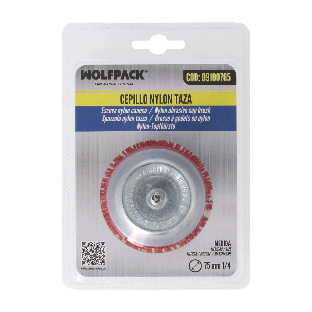 Cepillo Nylon Taza Ø 75 m, 1/4", Cepillo De Lijado Nailon, Cepillo Para Taladro De Nailon, Cepillo De Alambre Abrasivo De Nailon